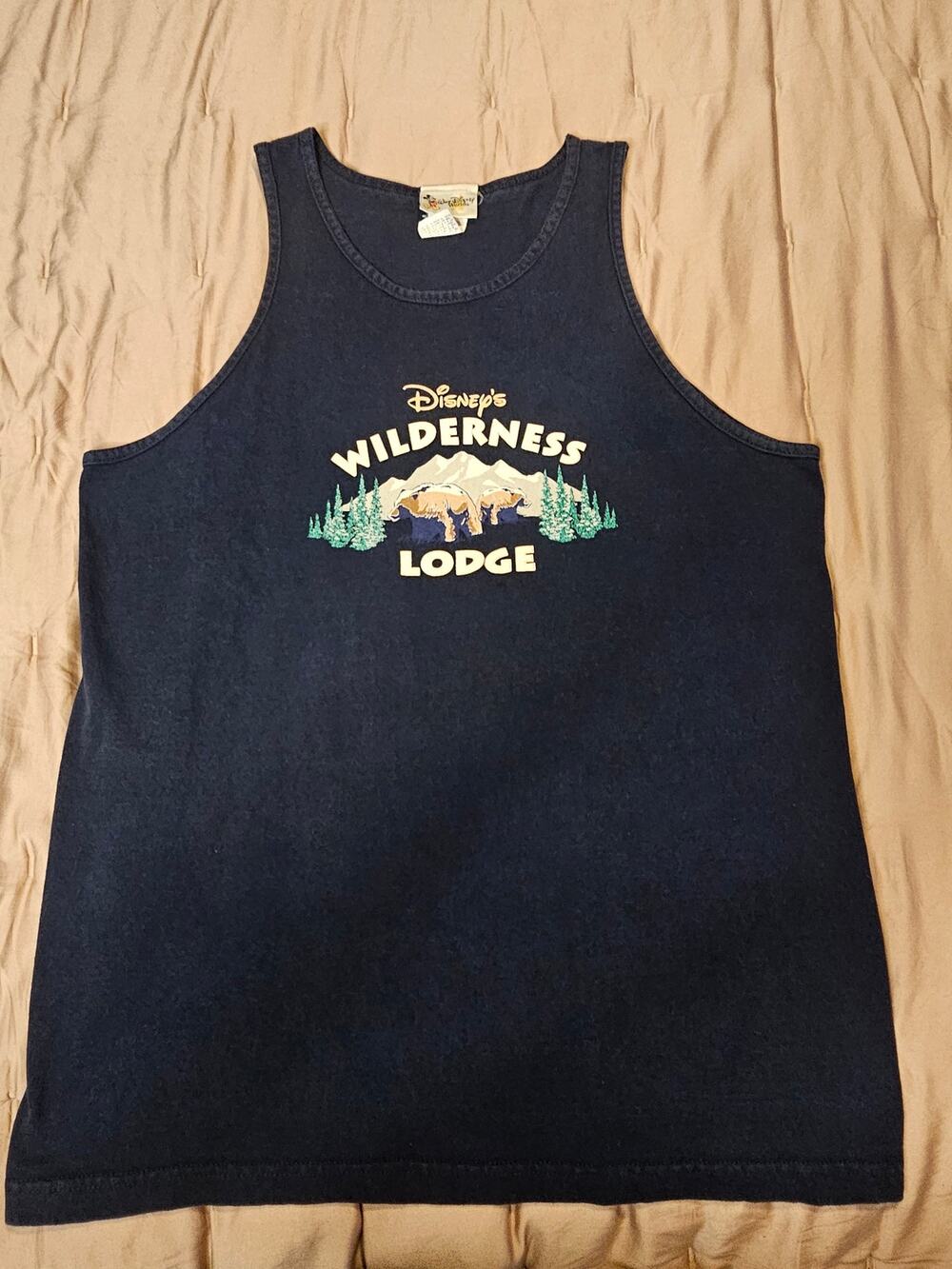 Vintage Disney Wilderness Lodge Tank Top Large Bears Mountains USA